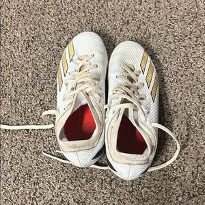 adidas Kids cleats White and Gold